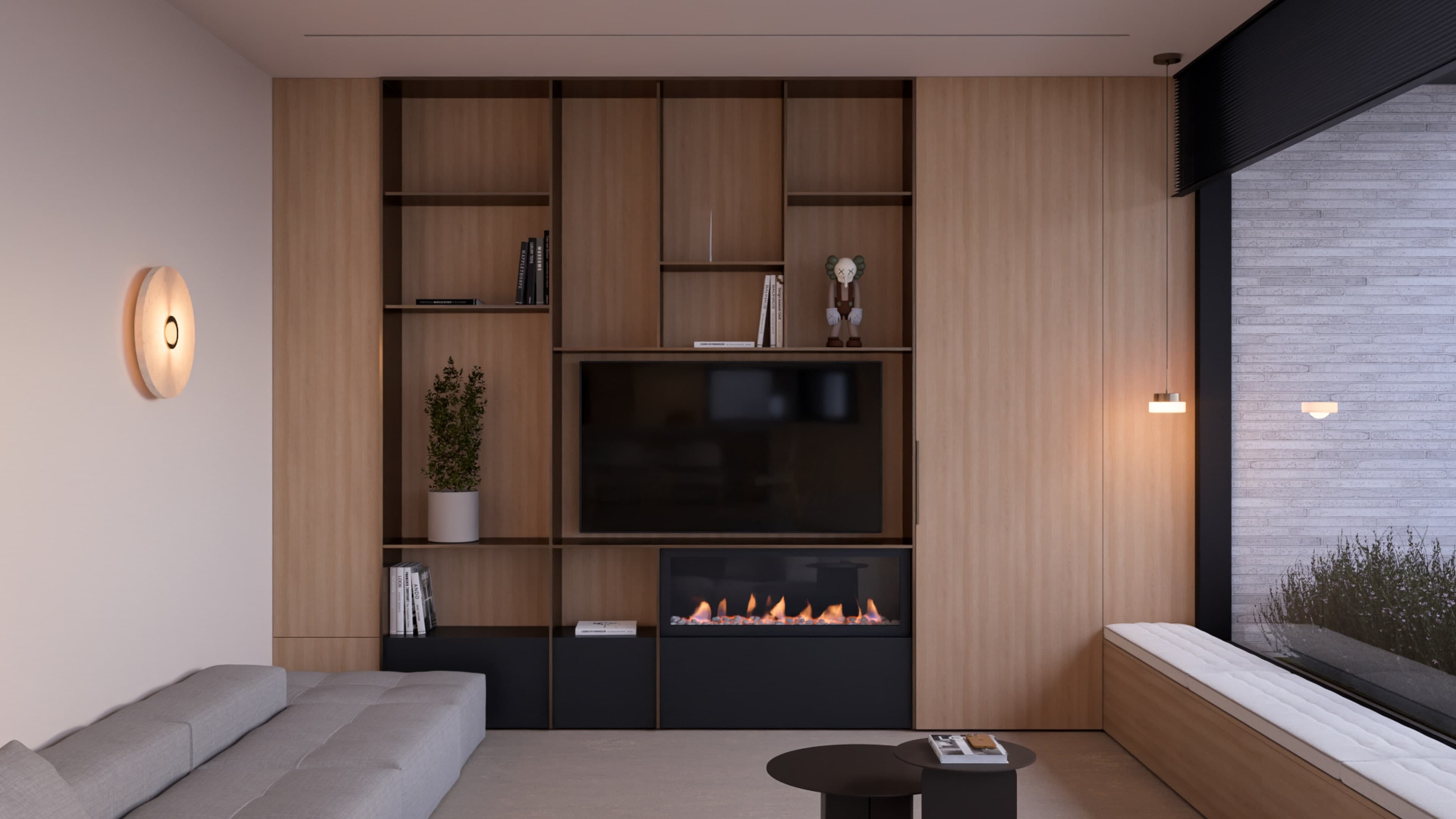 Salon avec cheminée